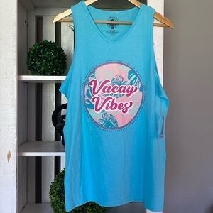'Vacay Vibes' Love & Pineapples 100% Cotton Tank Top NWT Size Medium